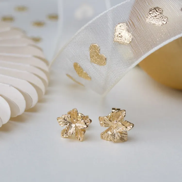 blomster ørestikker i 9 karat guld - Gold Collection