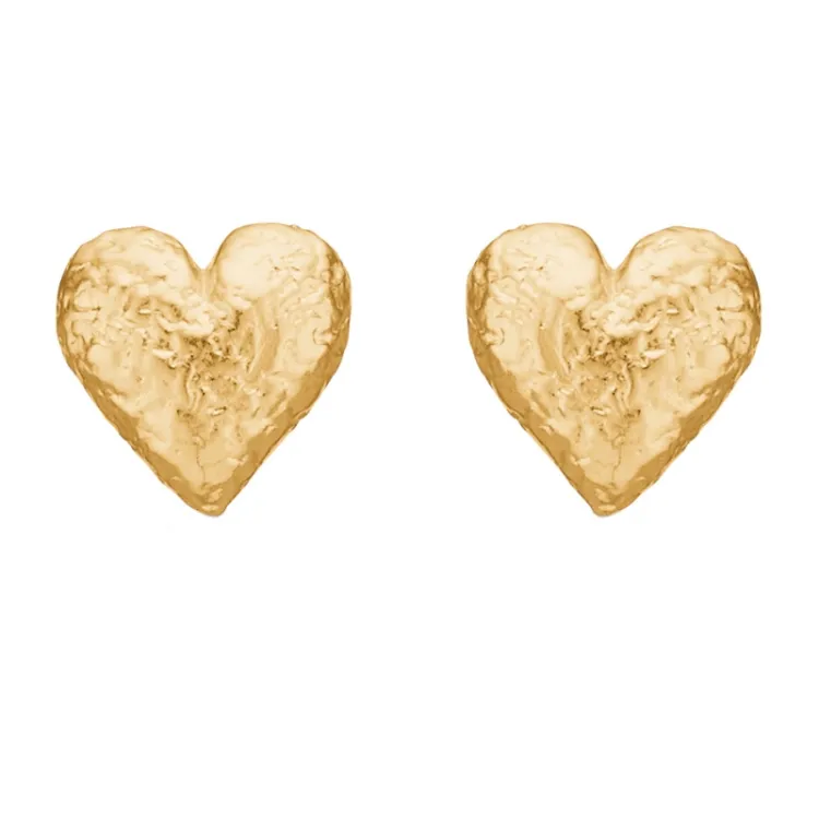 Studio Z Amour Heart øreringe i forgyldt sølv