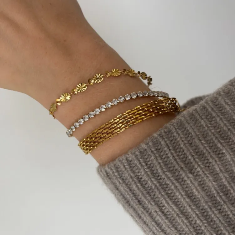 Khaai Studio Soleil armbånd i forgyldt stål