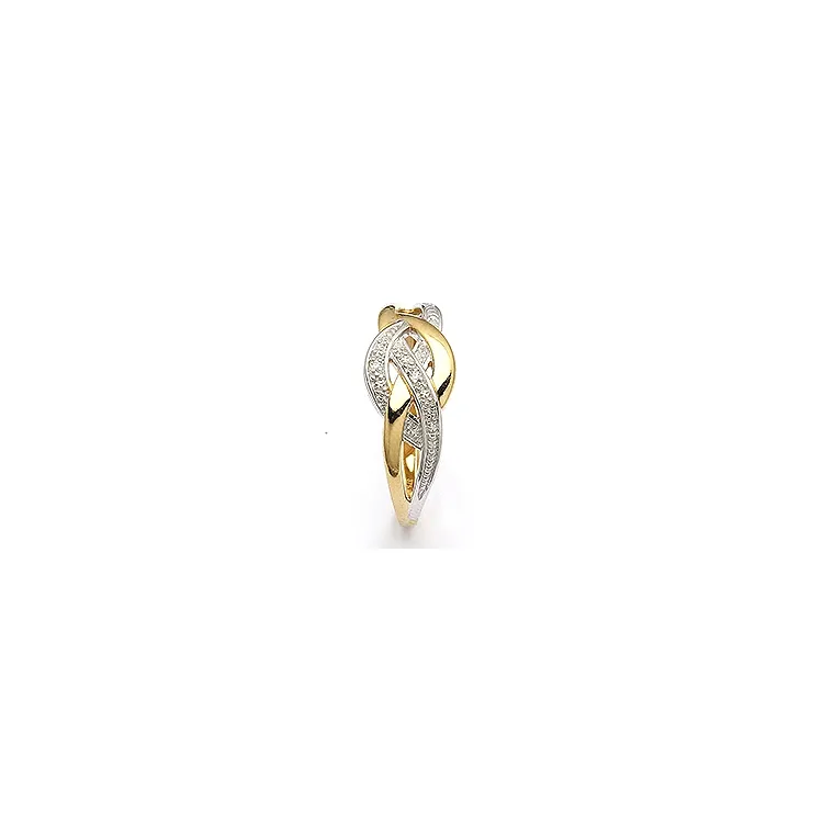 Abstrakt ring i 9 karat guld med 9 karat hvidguld