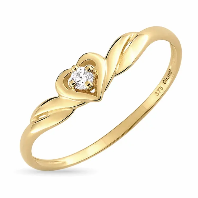 hjerter ring i 9 karat guld - Gold Collection