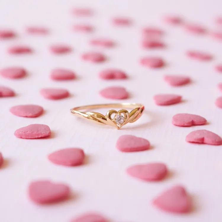 hjerter ring i 9 karat guld - Gold Collection