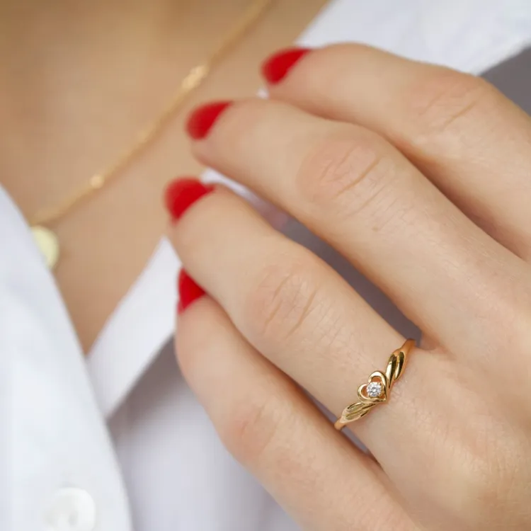 hjerter ring i 9 karat guld - Gold Collection