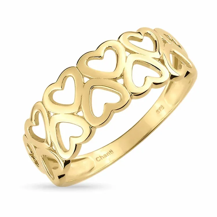 hjerte ring i 9 karat guld - Gold Collection
