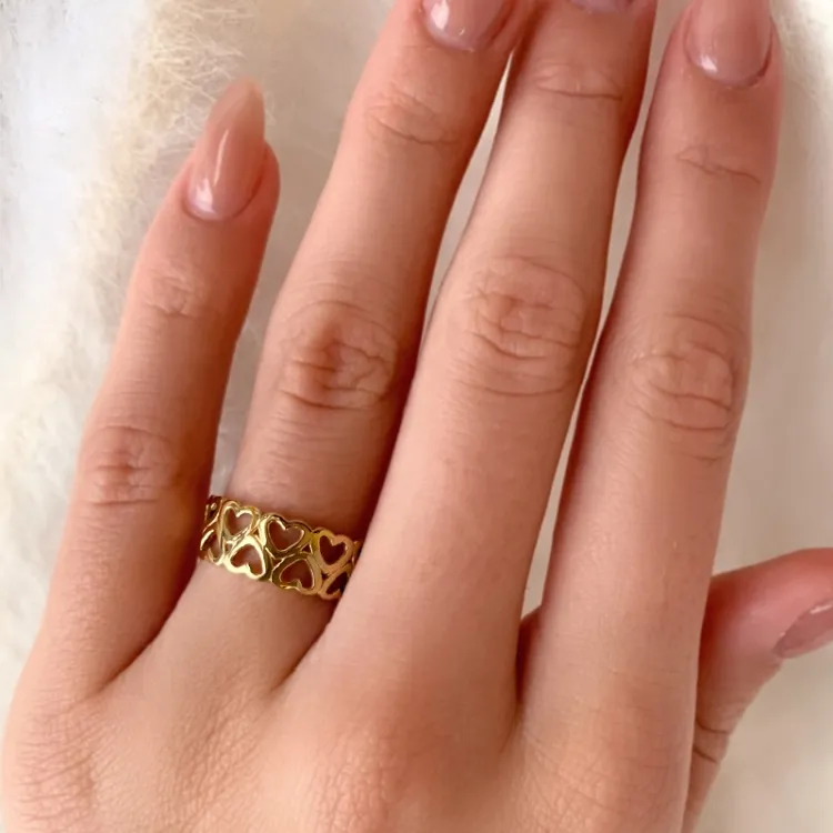hjerte ring i 9 karat guld - Gold Collection