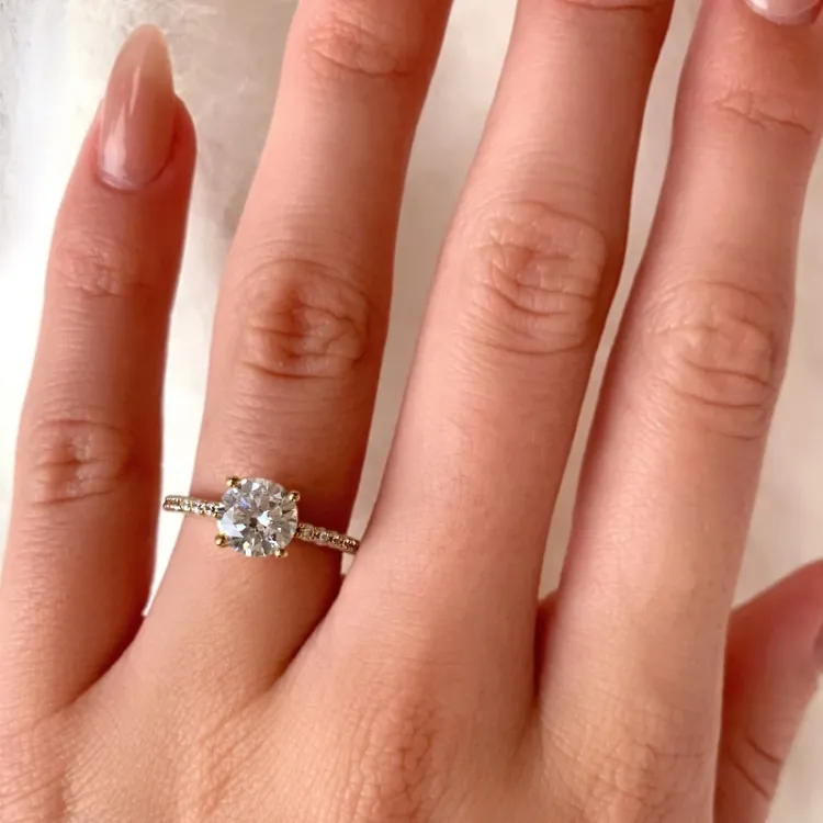 hvid zirkon ring i 9 karat guld - Gold Collection