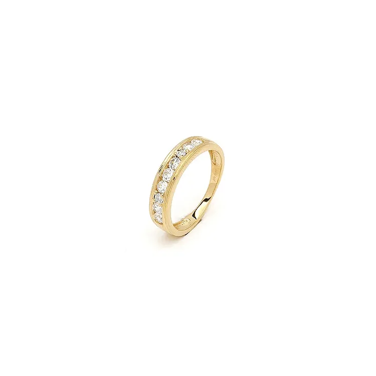 hvid zirkon ring i 9 karat guld
