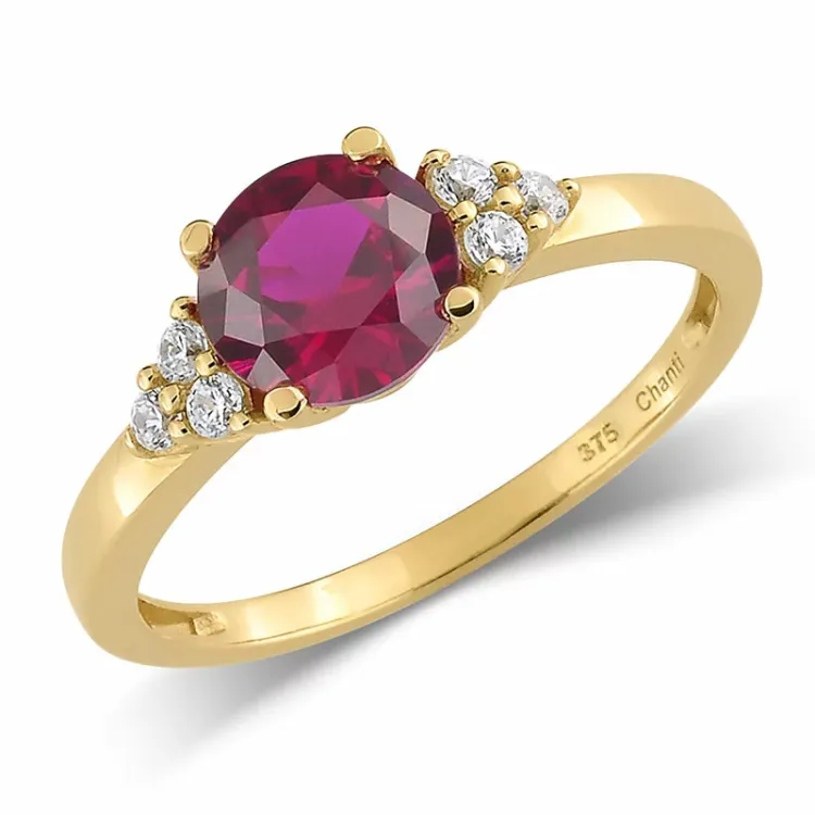 rød rubin ring i 9 karat guld - Gold Collection