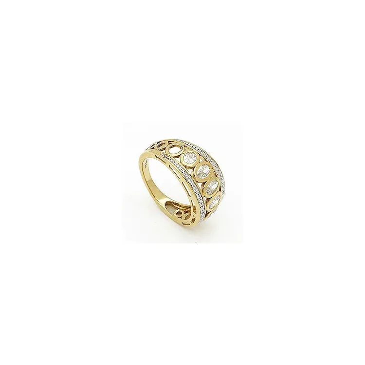 Stor hvid zirkon ring i 9 karat guld