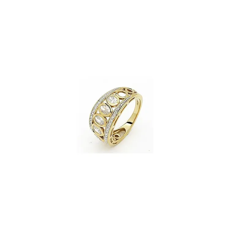 Stor hvid zirkon ring i 9 karat guld