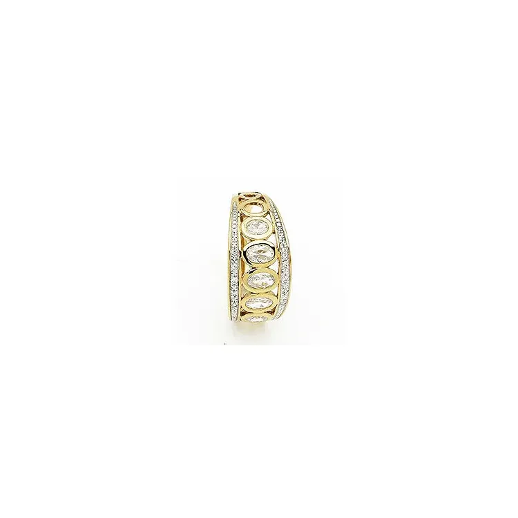 Stor hvid zirkon ring i 9 karat guld