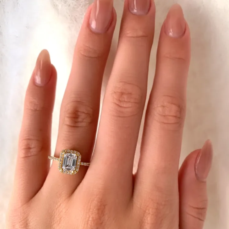 hvid zirkon ring i 9 karat guld - Gold Collection