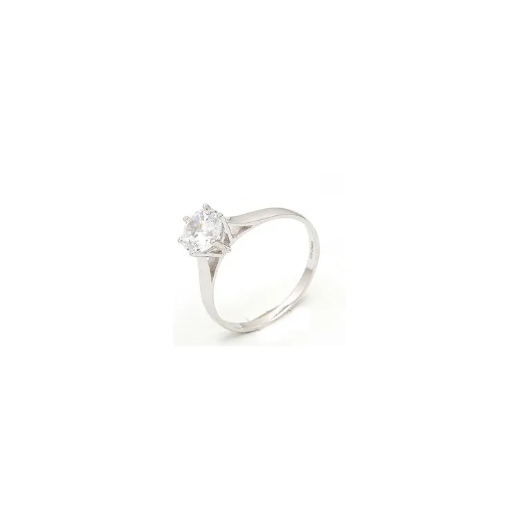 Billig ring i 8 karat hvidguld