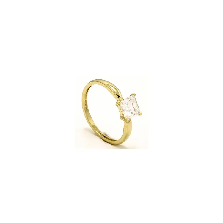firkantet zirkon ring i 8 karat guld