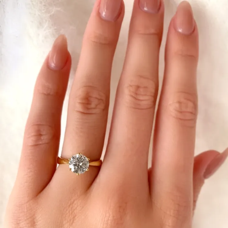 guldring solitairering i 9 karat guld - Gold Collection