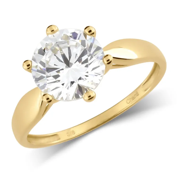 zirkon solitairering i 8 karat guld - Gold Collection