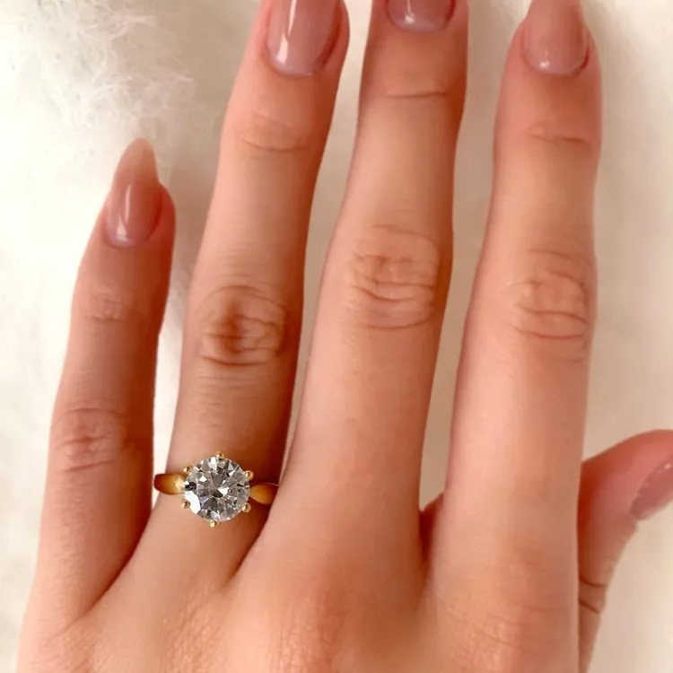 zirkon solitairering i 8 karat guld - Gold Collection