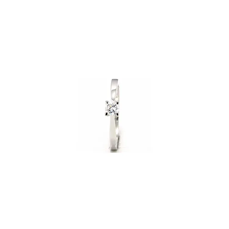 Hvid zirkon solitairering i 9 karat hvidguld