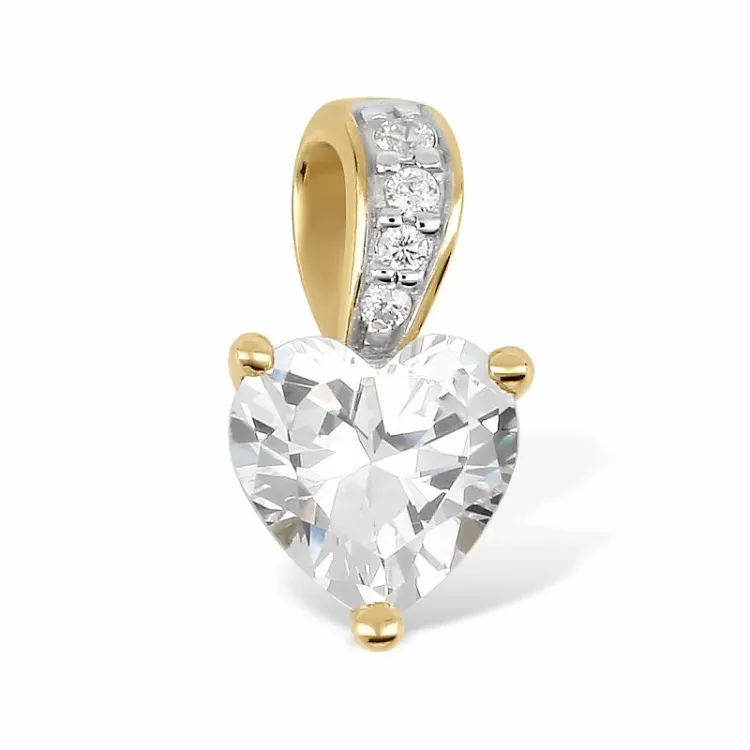hjerte vedhæng i 9 karat guld med rhodium