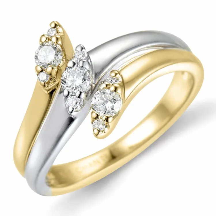 diamant guld ring i 14 karat guld.- og hvidguld 0,31 ct