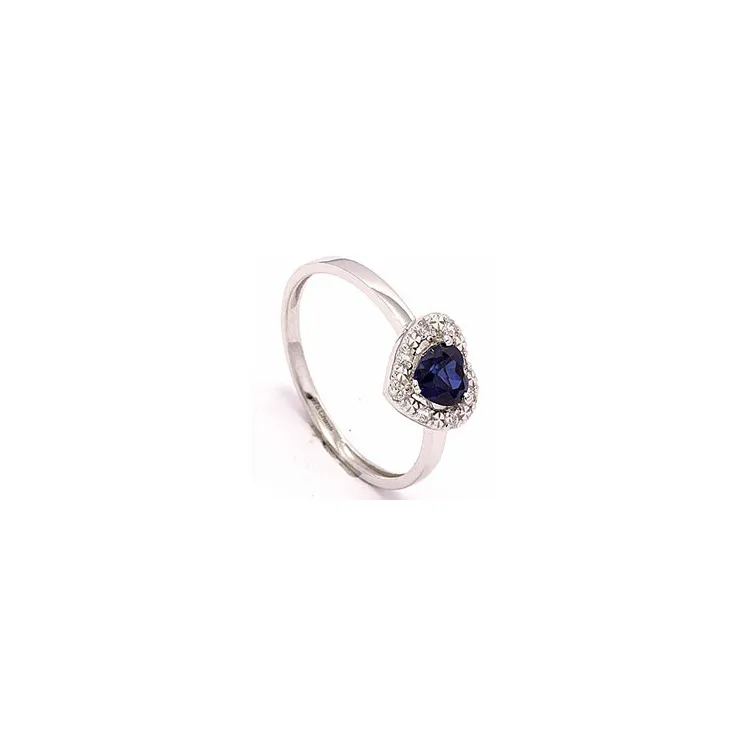 Hjerte ring i 8 karat hvidguld
