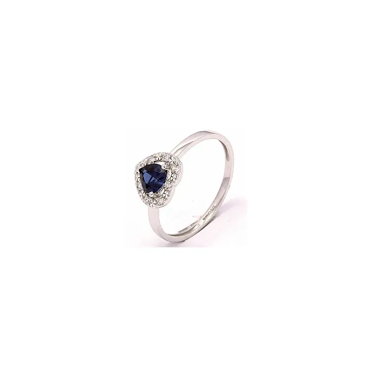 Hjerte ring i 8 karat hvidguld