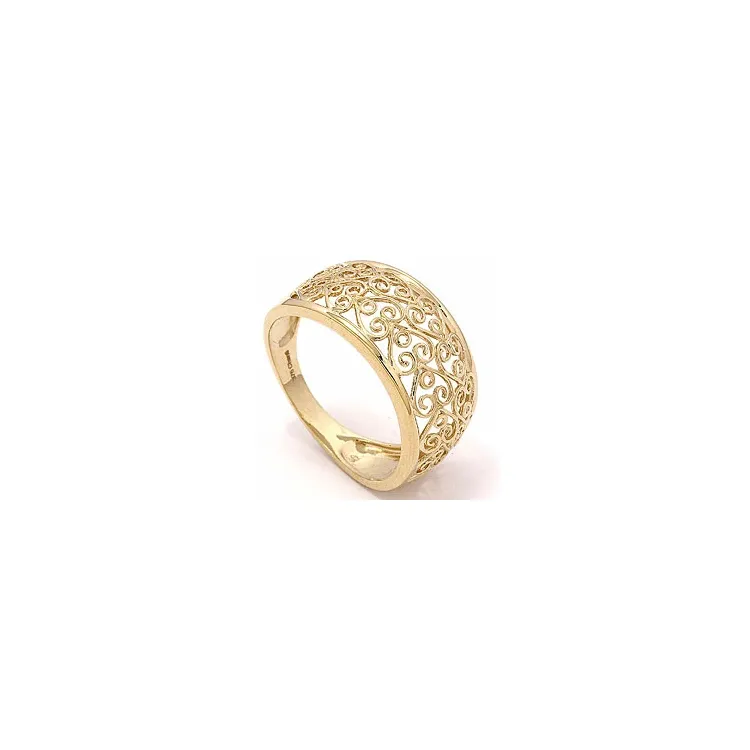 Bred hjerte ring i 8 karat guld
