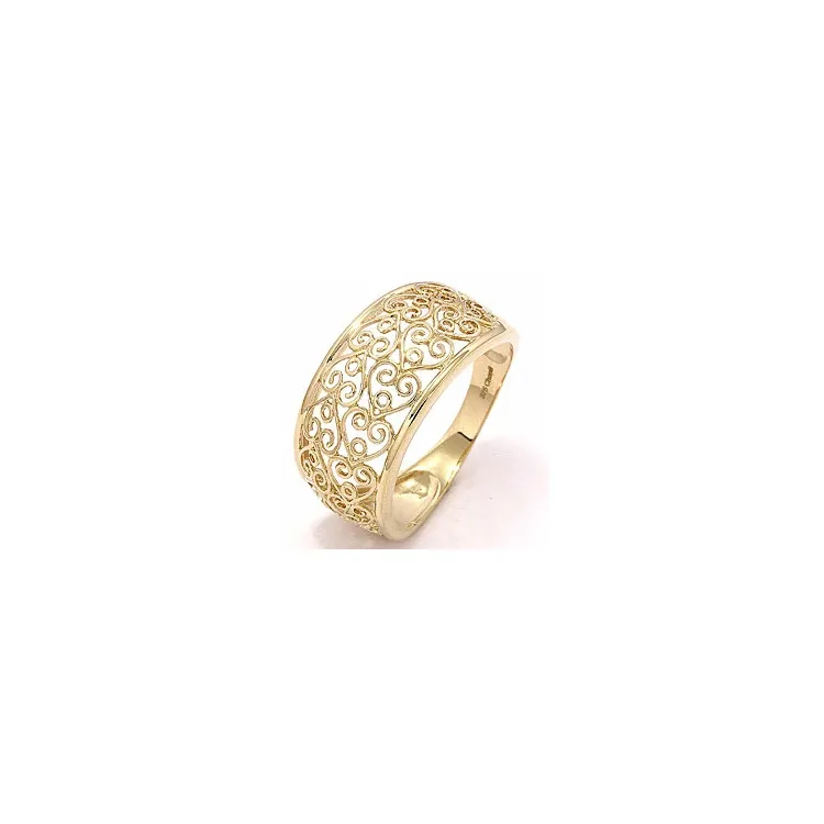Bred hjerte ring i 8 karat guld