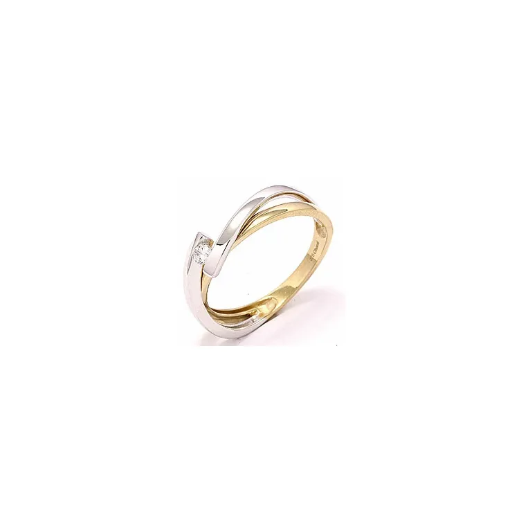 Zirkon ring i 8 karat guld med 8 karat hvidguld