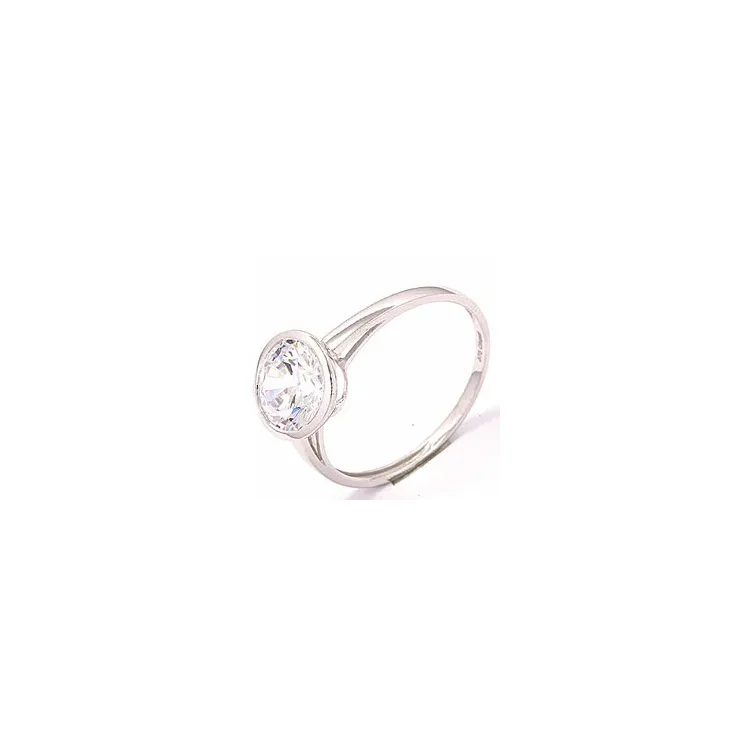 Rund ring i 9 karat hvidguld