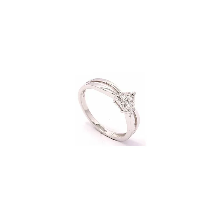 Hjerte ring i 8 karat hvidguld