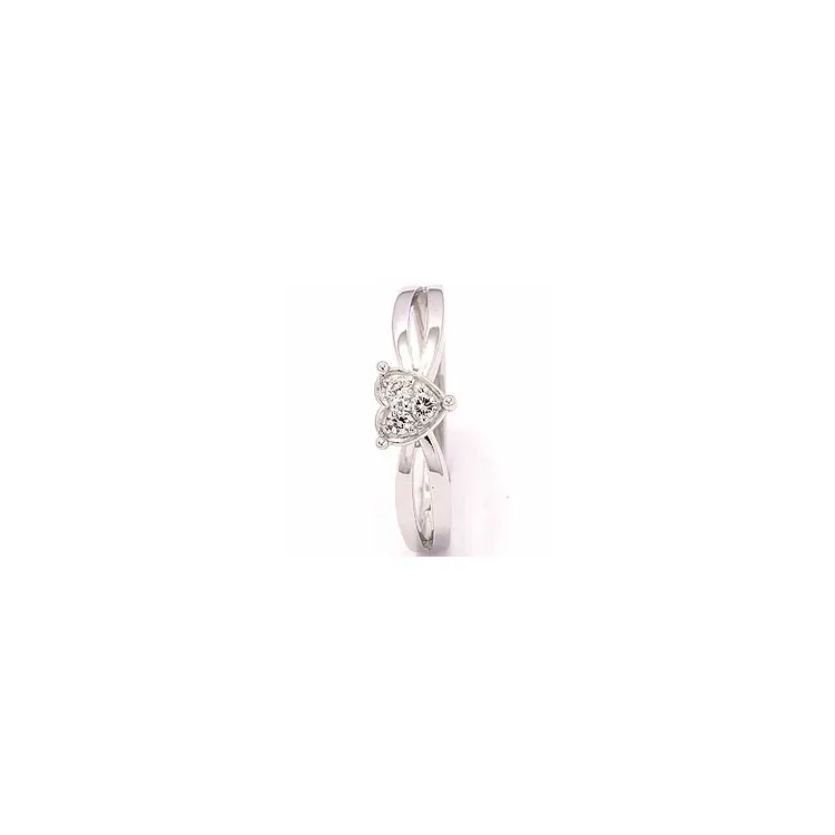 Hjerte ring i 8 karat hvidguld