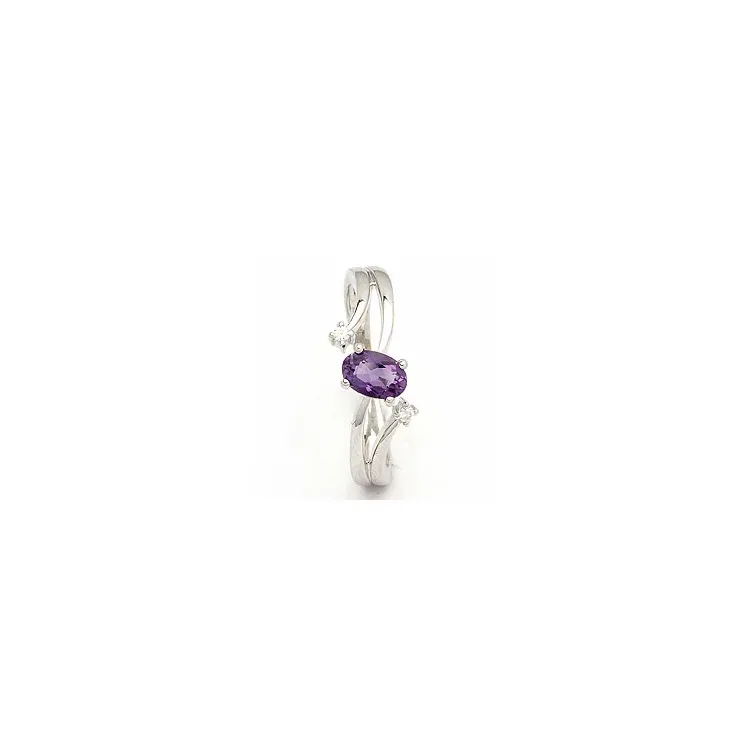 Ametyst ring i 8 karat hvidguld