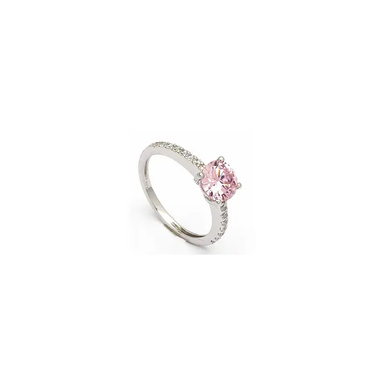 Pink ring i 8 karat hvidguld