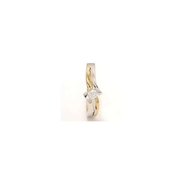 bestillingsvare - guld ring i 14 karat guld.- og hvidguld 0,20 ct