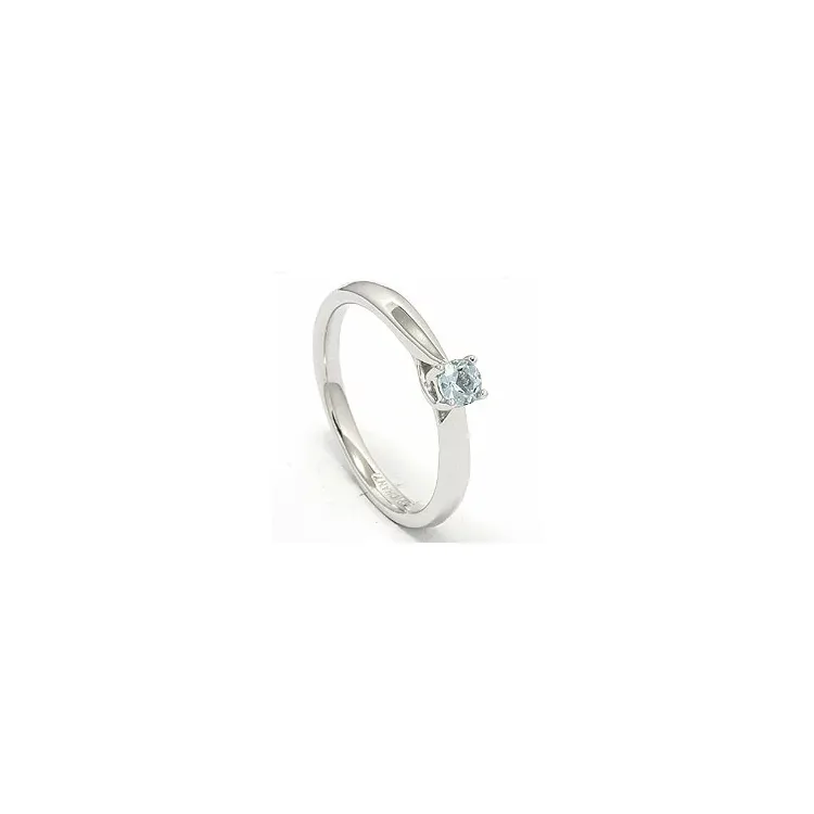 akvamarin ring i 14 karat hvidguld 0,25 ct