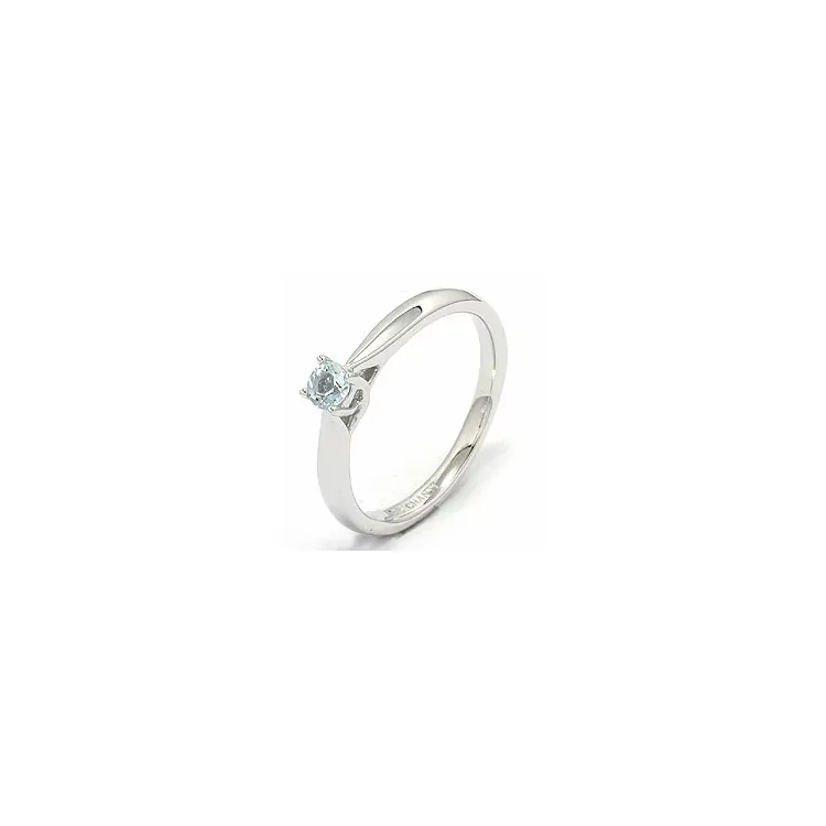akvamarin ring i 14 karat hvidguld 0,25 ct
