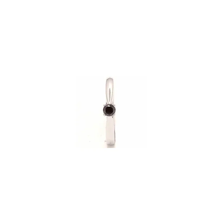 sort diamant ring i 14 karat hvidguld 0,20 ct