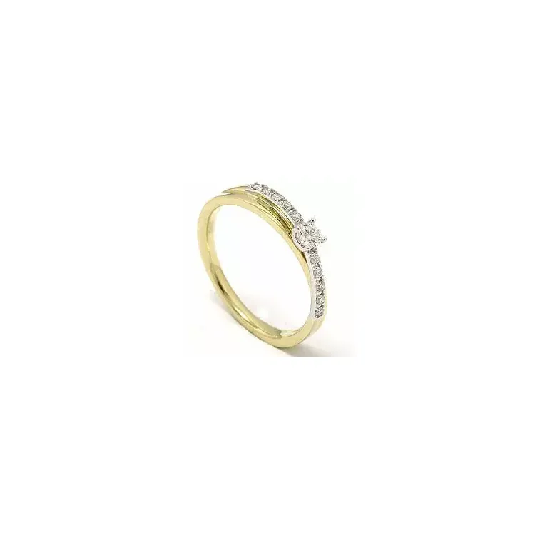 diamant ring i 14 karat guld.- og hvidguld 0,20 ct