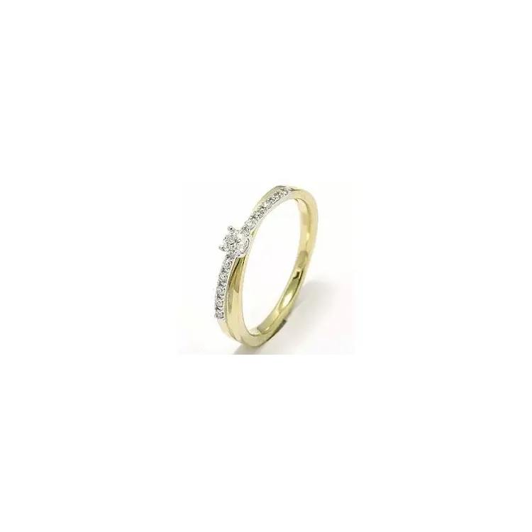 diamant ring i 14 karat guld.- og hvidguld 0,20 ct
