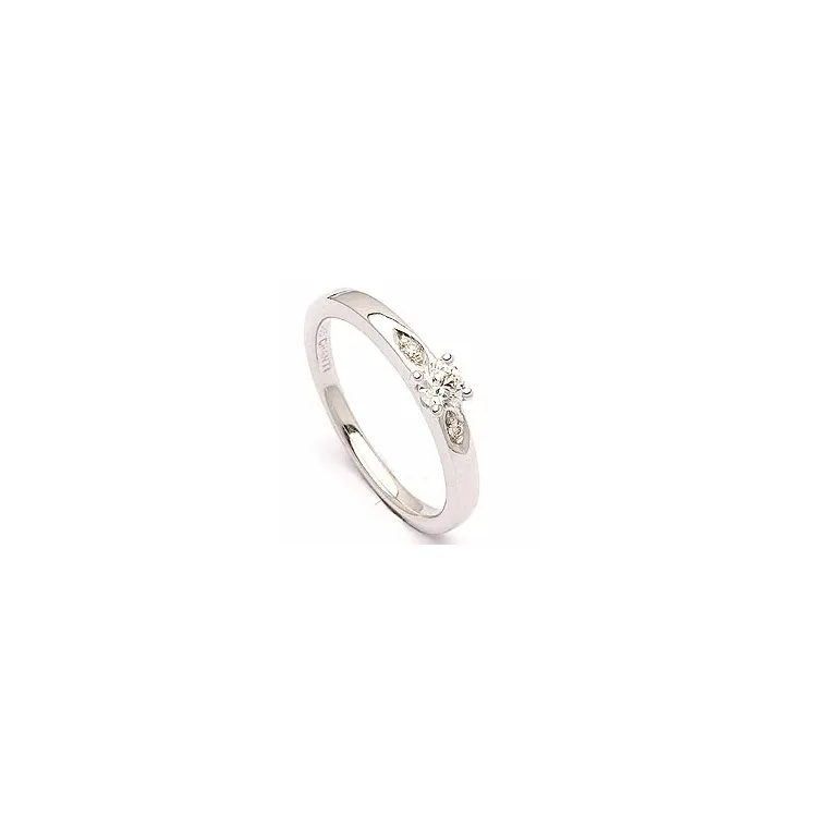 hvidguldsring i 14 karat hvidguld 0,19 ct 0,02 ct