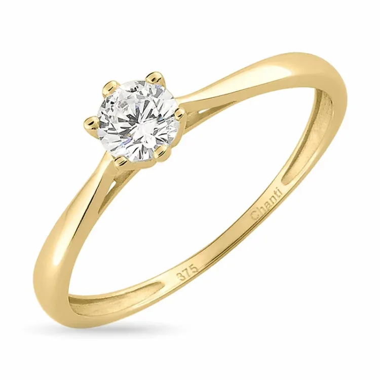 smal solitairering i 8 karat guld - Gold Collection