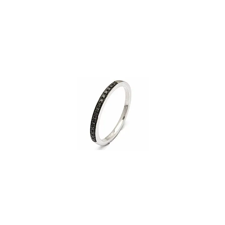 sort diamant ring i 14 karat hvidguld 0,09 ct 