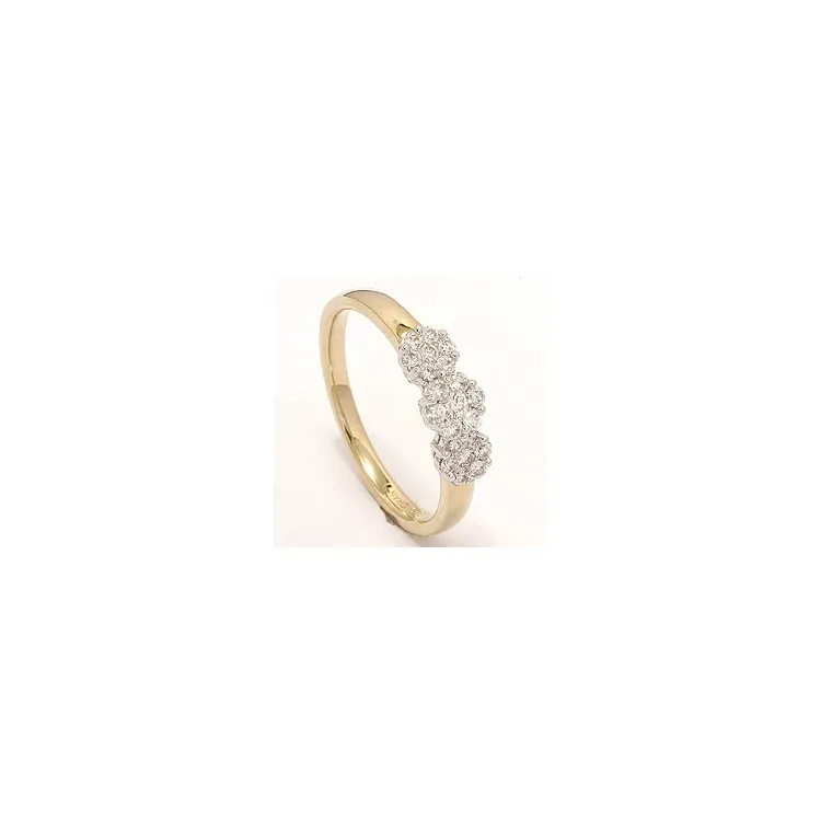 diamantring i 14 karat guld.- og hvidguld 0,36 ct