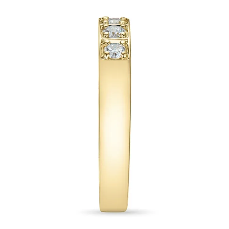 alliancering i 14 karat guld 3 x 0,05 ct