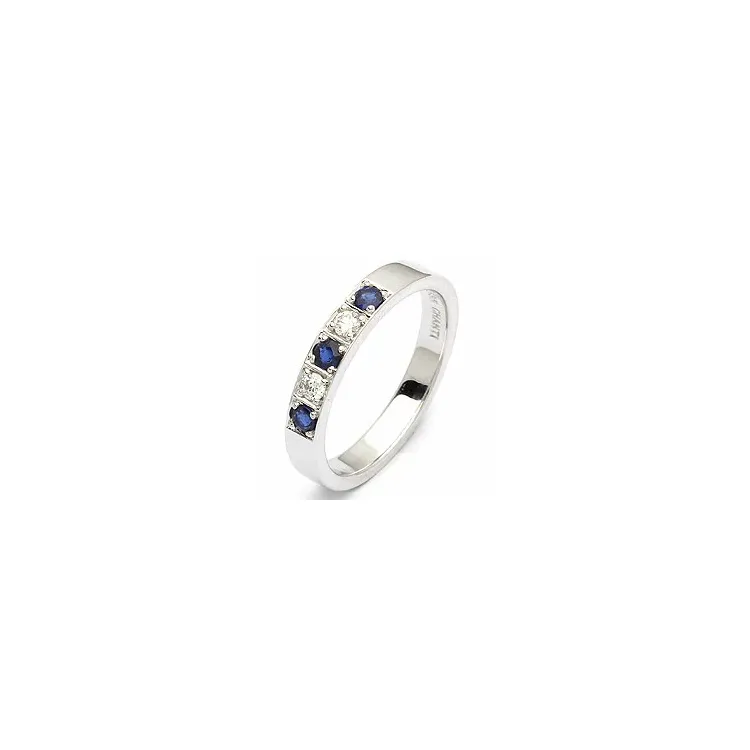 safir alliancering i 14 karat hvidguld 0,10 ct 0,24 ct