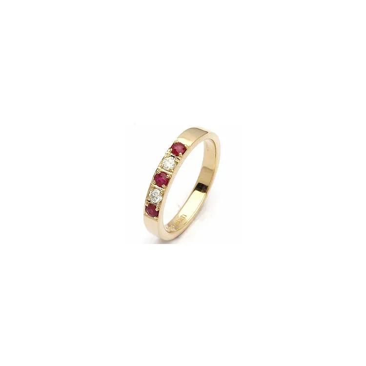 rubin alliancering i 14 karat guld 0,10 ct 0,24 ct