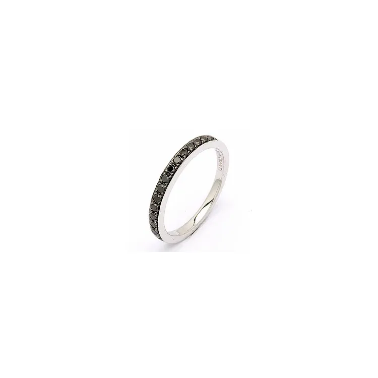 Sort diamantring i 14 karat hvidguld 0,26 ct