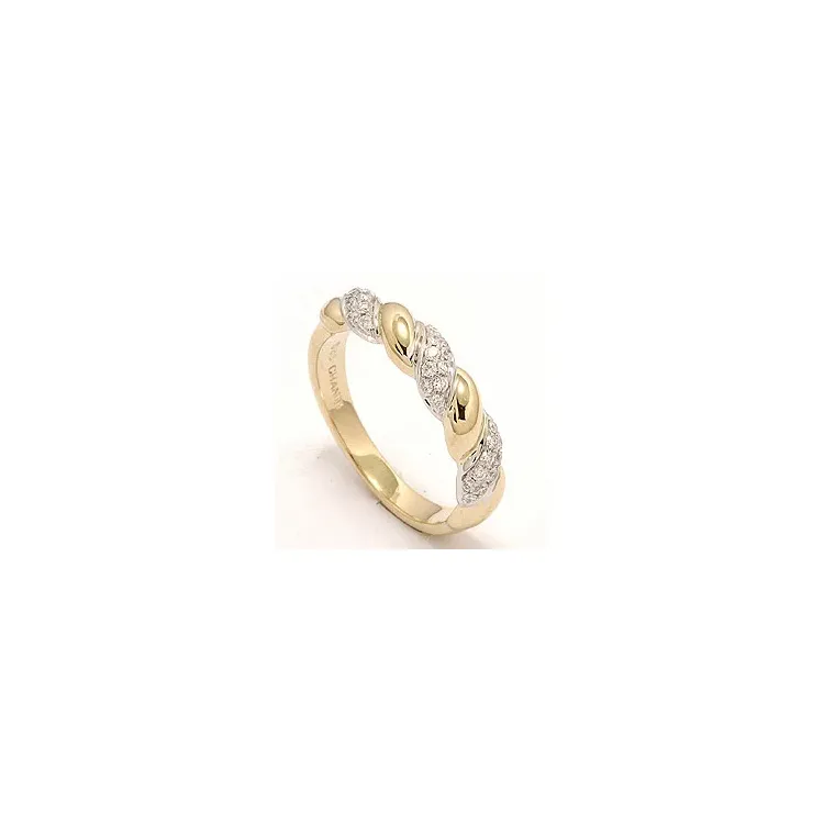 Kollektionsprøve diamant guld ring i 14 karat guld.- og hvidguld 0,19 ct