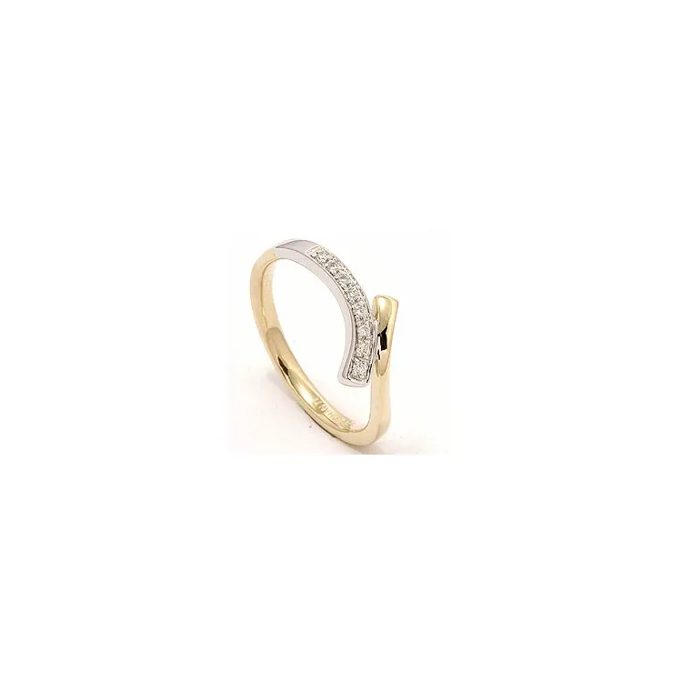 Abstrakt guld ring i 14 karat guld.- og hvidguld
